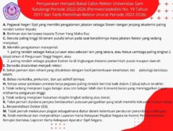 Pendaftaran Bakal Calon Rektor Unsrat DIbuka