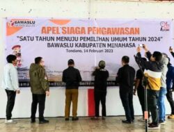 Dipimpin Ketua Rendy Umboh, Bawaslu Minahasa Gelar Deklarasi Pemilu Damai dan Berintegritas