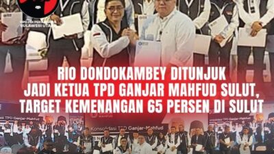 Dipercaya Ketua TPD Ganjar-Mahfud Sulut, Rio Dondokambey Target Menang 65 Persen