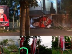 Sejumlah Baliho Caleg PDIP DPR RI Rio Dondokambey Dirusak