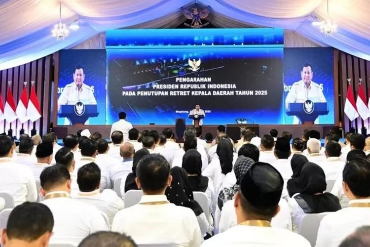 Presiden Prabowo saat menutup kegiatan retreat